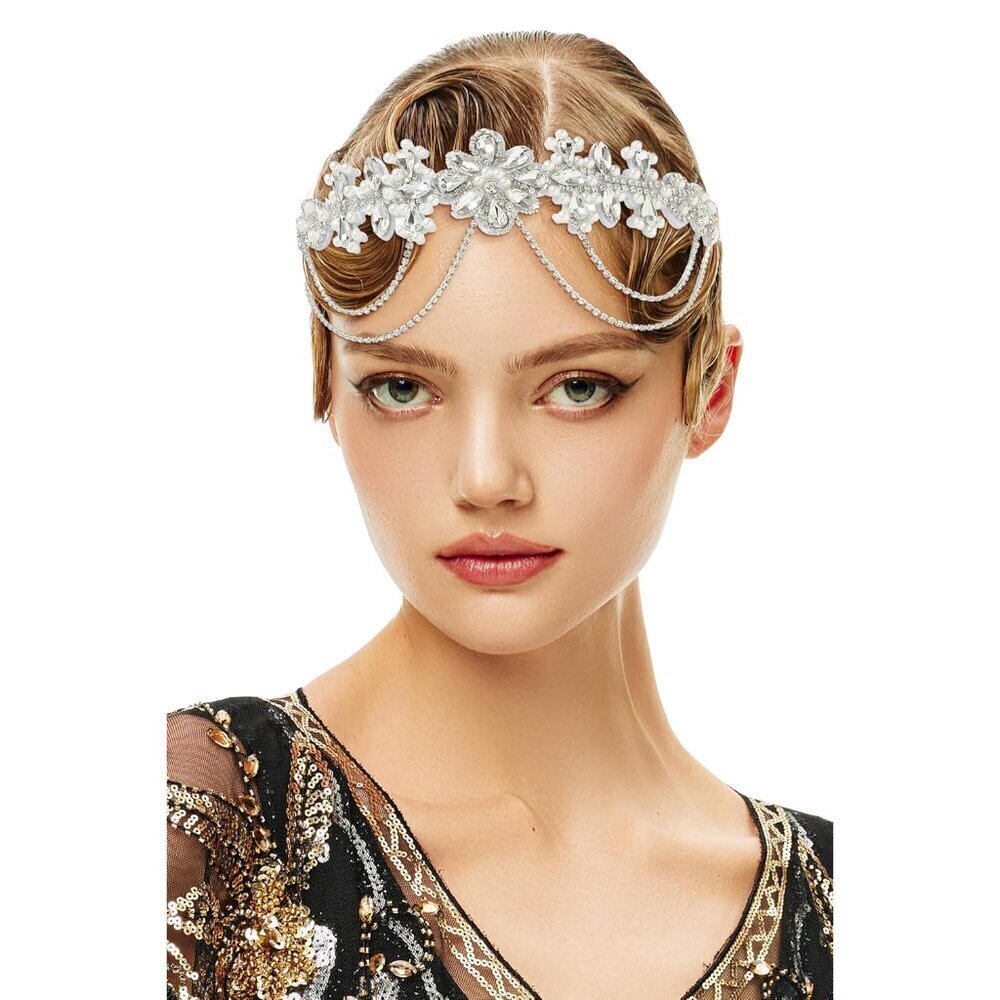 1920s Flapper Headpiece Roaring 20s Headband Vintage Hair Accessory